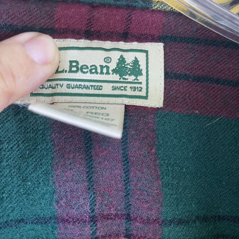 L.L.‎ Bean Flannel Shirt Men's Sz XL Bright Plaid Long Sleeve 100% Cotton - Picture 4 of 10